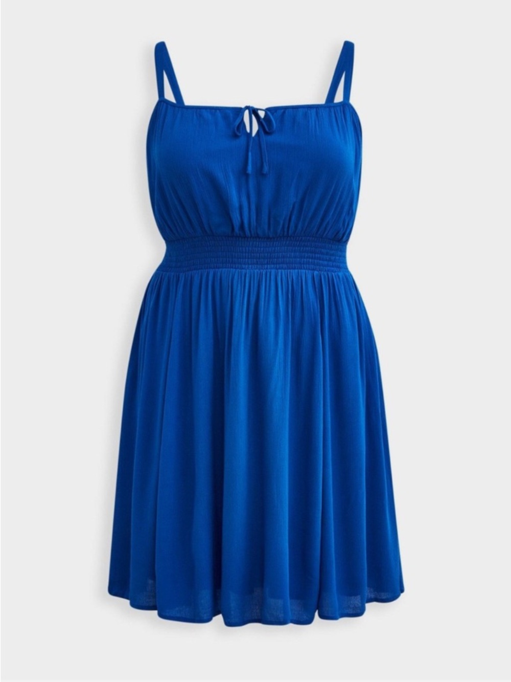 Mini Gauze Smocked Waist Dress Blue